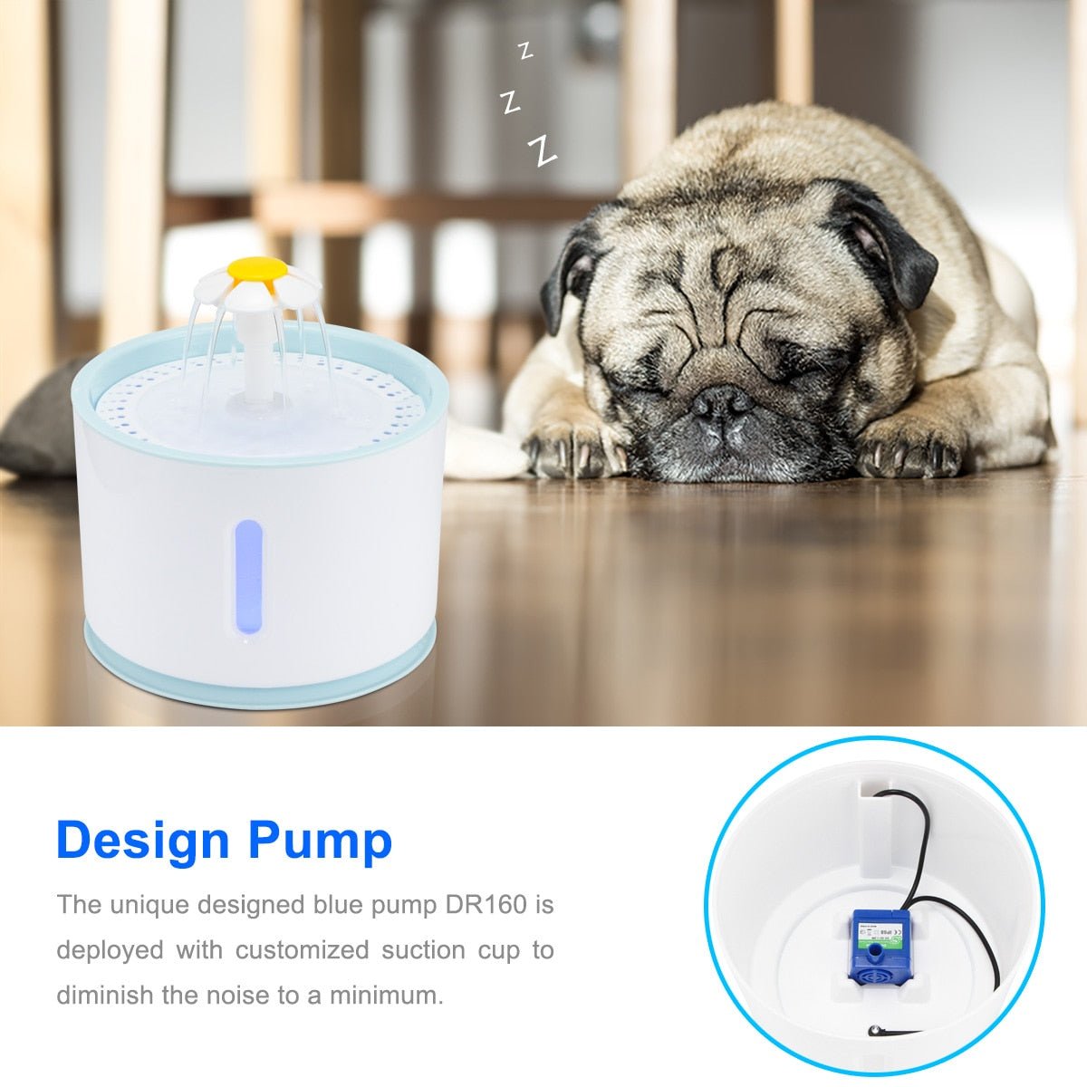 2.4L Automatic Pet Cat Water Fountain with LED Electric USB Dog Cat Pet Mute Drinker Feeder Bowl Pet Drinking Fountain Dispenser - PawFlow