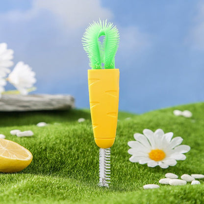 3 In 1 Cup Cover Brush Cleaning Brush Lunch Box Groove Gap Cleaning Brush Milk Bottle Nipple Vacuum Cup Cleaning Brush - PawFlow