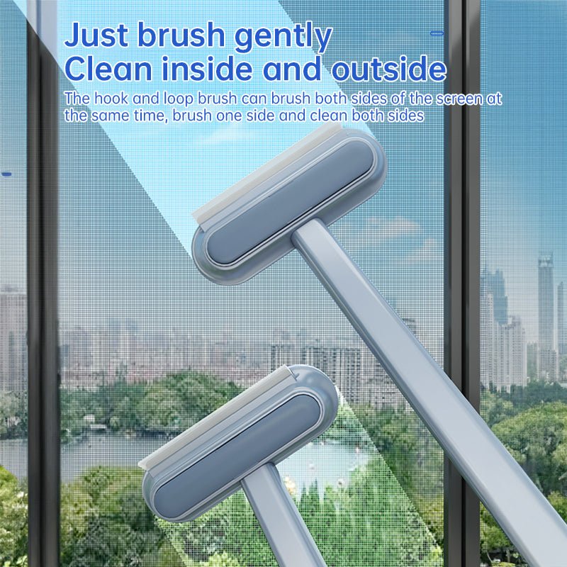 3-in-1 Pet Hair Remover Brush: Long-handle window & pet fur cleaning tool for cat/dog hair. - PawFlow