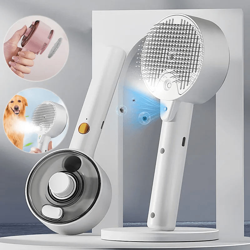 Animal Hair Remover Brush Dog And Cat Steam Brush Pet Self Cleaning Dog Brush Grooming Removes Cat Hairs Cat Dog Accessories Pet - PawFlow