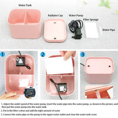 Automatic Electric Mute USB Cat Water Fountain Dog Pet Drinker Feeder Bowl with Filter Radar Induction Water Dispenser - PawFlow