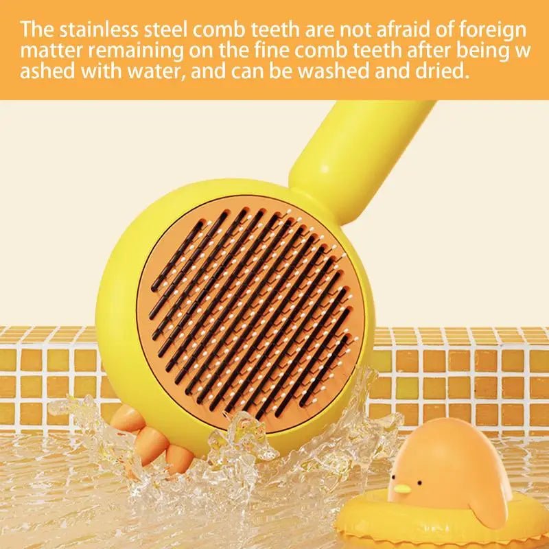 Comb For Dogs Self-Cleaning Stainless Steel Teeth Pet Comb Easy Hair Removal And Massaging Pet Brush Supplies Multifunctional - PawFlow