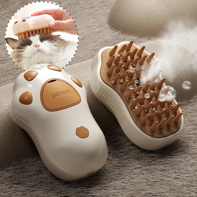 Electric Cat Steam Brush – 3-In-1 Pet Grooming Comb with Water Spray for Cats and Dogs, USB Rechargeable - PawFlow