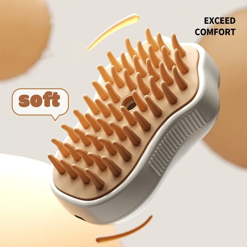 Electric Cat Steam Brush – 3-In-1 Pet Grooming Comb with Water Spray for Cats and Dogs, USB Rechargeable - PawFlow