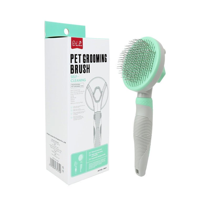 Pet Grooming Brush Self Cleaning Automatically Dog Cat Slicker Brush Remove Dog Hairs Pet Comb - PawFlow