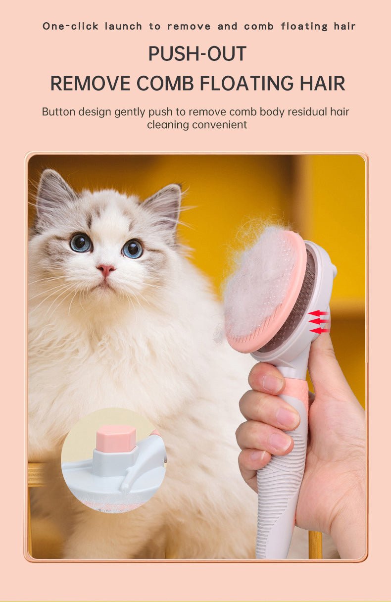 Pet Grooming Brush Self Cleaning Automatically Dog Cat Slicker Brush Remove Dog Hairs Pet Comb - PawFlow