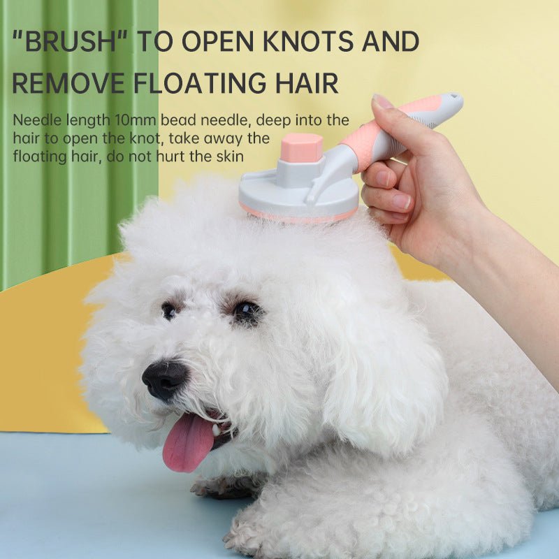 Pet Grooming Brush Self Cleaning Automatically Dog Cat Slicker Brush Remove Dog Hairs Pet Comb - PawFlow