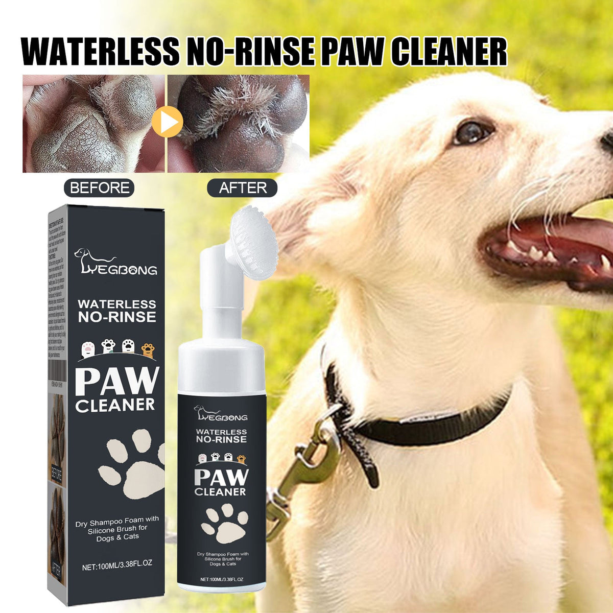 Yegbong Pet Paw Cleaner, Dog Cat Paw Cleaning Foot Care Cleaner - PawFlow